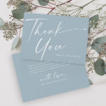 Modern Elegant Script Dusty Blue Boys Baptism  Thank You Card<br><div class="desc">Modern Elegant Script Dusty Blue Boys Baptism Thank You Card. Click the personalize button to customize this design with your details. To change background colors and fonts click the edit this design further button for more options. This is part of a larger baptism collection. See below for more items.</div>