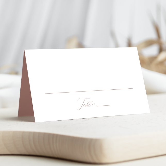 Modern Elegant Script Dusty Rose Wedding Place Card (Creator Uploaded)