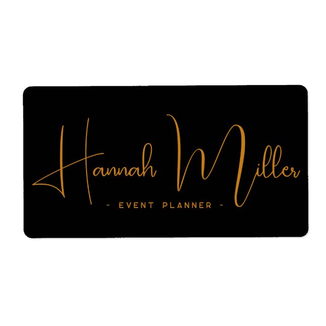 Modern Elegant Script Event QR Code Business Label (Front)