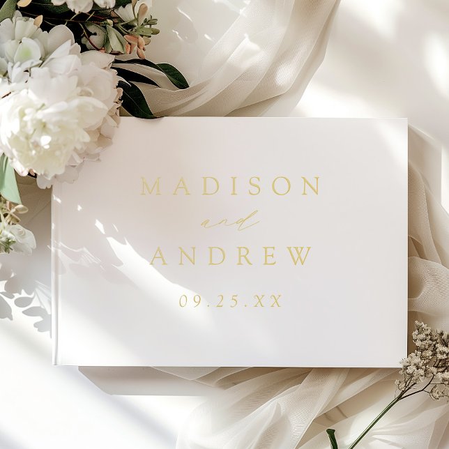 Modern Elegant Script Foil Wedding Foil Guest Book (Creator Uploaded)
