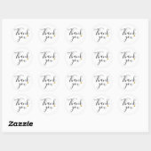 Modern Elegant Script Gold Heart Thank You Classic Round Sticker | Zazzle