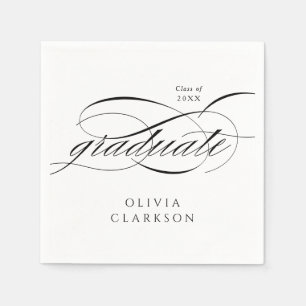 Modern Elegant Script Graduation Party Napkins