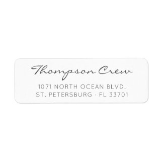 Modern Elegant Script Gray Return Address Label