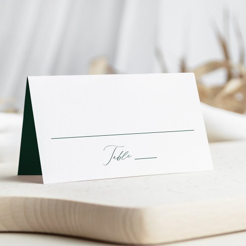 Modern Elegant Script Green Wedding Place Card