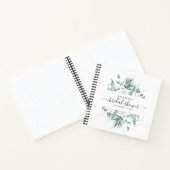 Modern Elegant Script Greenery Bridal Shower Guest Notebook (Inside)