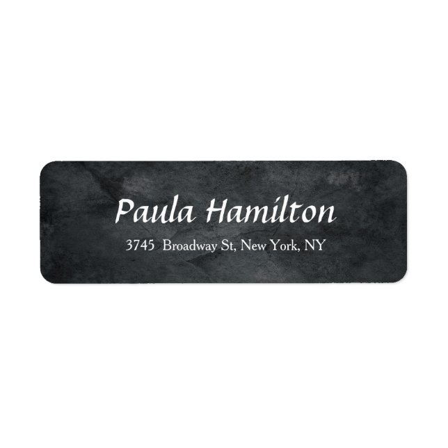 Modern Elegant Script Grey Texture Feminine Style Label (Front)