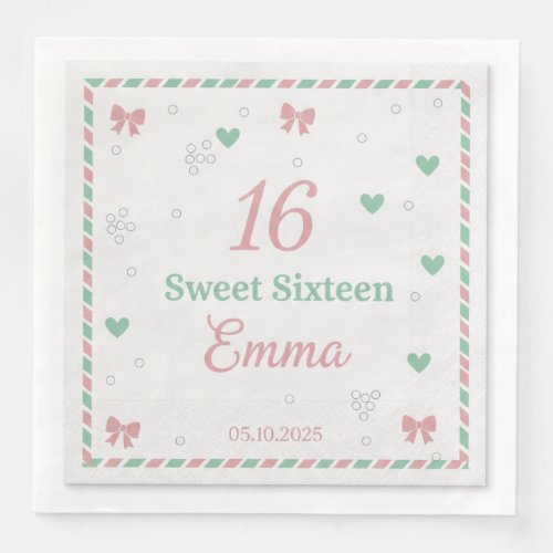 Modern Elegant Script Happy Birthday Custom Paper Dinner Napkins