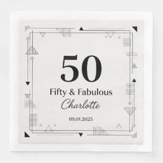 Modern Elegant Script Happy Birthday Custom Paper Dinner Napkins