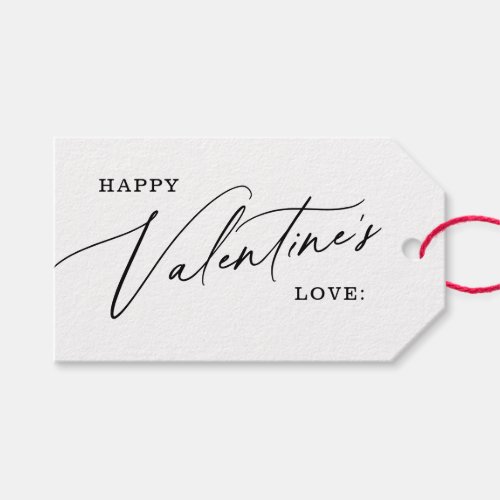 Modern Elegant Script Happy Valentines Day Gift Tags