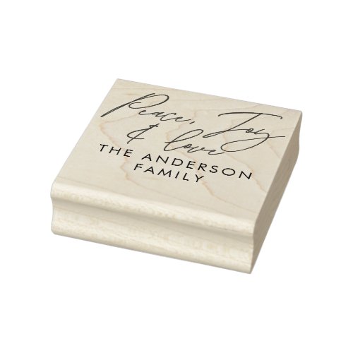 Modern elegant script holiday personalized rubber stamp