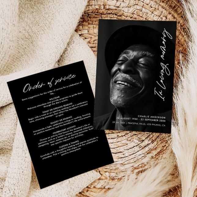 Modern Elegant Script In Loving Memory Funeral Program (Creator Uploaded)