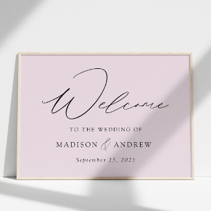 Modern Elegant Script Lavender Wedding Welcome Poster