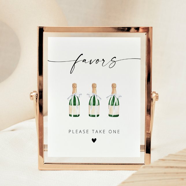 Modern Elegant Script Mini Champagne Bottles Poster (Creator Uploaded)
