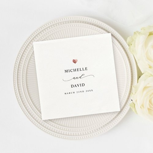 Modern Elegant Script Minimal Gold Wedding  Napkins