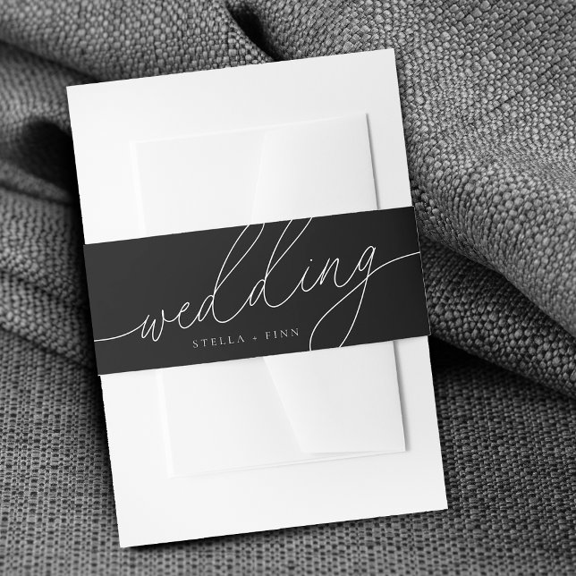Modern Elegant Script Minimalist Wedding Invitation Belly Band (Modern Elegant Script Minimalist Wedding Invitation Belly Band)