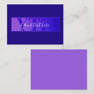 Modern Elegant Script Name & Monogram Ombre Purple Note Card