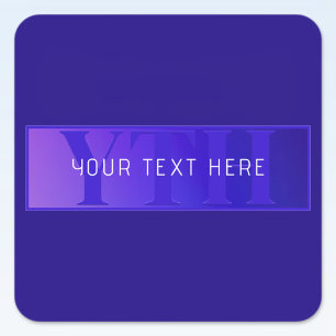 Modern Elegant Script Name & Monogram Ombre Purple Square Sticker