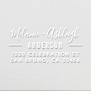 Modern Elegant Script Names Custom Return Address Embosser