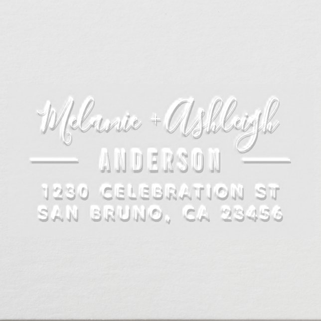 Modern Elegant Script Names Custom Return Address Embosser (Design)