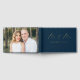 Modern Elegant Script Navy Photo Wedding Foil Guest Book | Zazzle