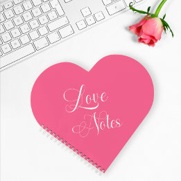Modern Elegant Script Personalized Pink Love Notes Notebook