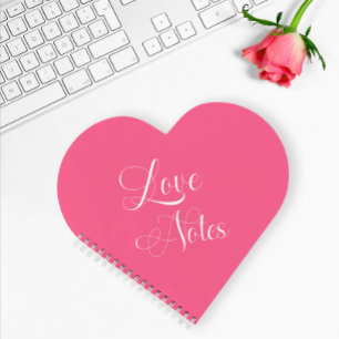 Modern Elegant Script Personalized Pink Love Notes Notebook
