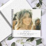 Modern Elegant Script Photo Bridal Shower Guest Notebook<br><div class="desc">This modern calligraphy bridal shower photo guest book is perfect for a simple yet beautiful celebration of the bride. The neutral design features your custom name and shower date in minimalist typography alongside a romantic,  whimsical script.</div>