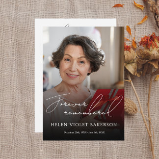 Modern Elegant Script Photo Funeral Flat Program