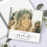 Modern Elegant Script Photo Graduation Guest Notebook<br><div class="desc">This modern calligraphy graduation photo guest book is perfect for a chic and trendy grad party. The neutral design features your custom name school and class of in minimalist typography alongside a hand lettered script.</div>