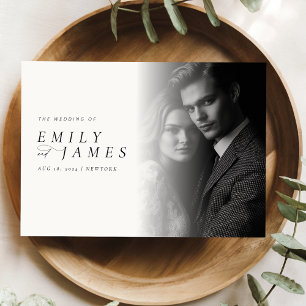 Modern Elegant Script Photo Wedding Invitation