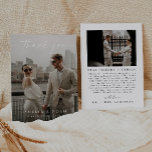 Modern Elegant Script Photo Wedding Thank You Card<br><div class="desc">This is an elegant, modern wedding thank you template featuring a beautiful calligraphy font and minimalist design. Edit most wording and all colors. // For matching items, please visit the "ALICE" collection in the Sincerely By Nicole Zazzle store. * If you like this design but don't see it available for...</div>