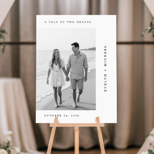 Modern Elegant Script Photo Wedding Welcome Foam Board