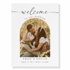 Modern Elegant Script Photo Wedding Welcome Sign