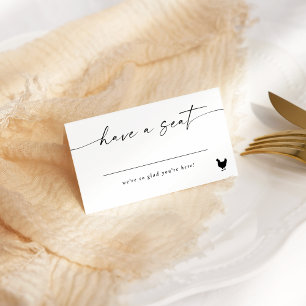 Modern Elegant Script Place Card Chicken Option