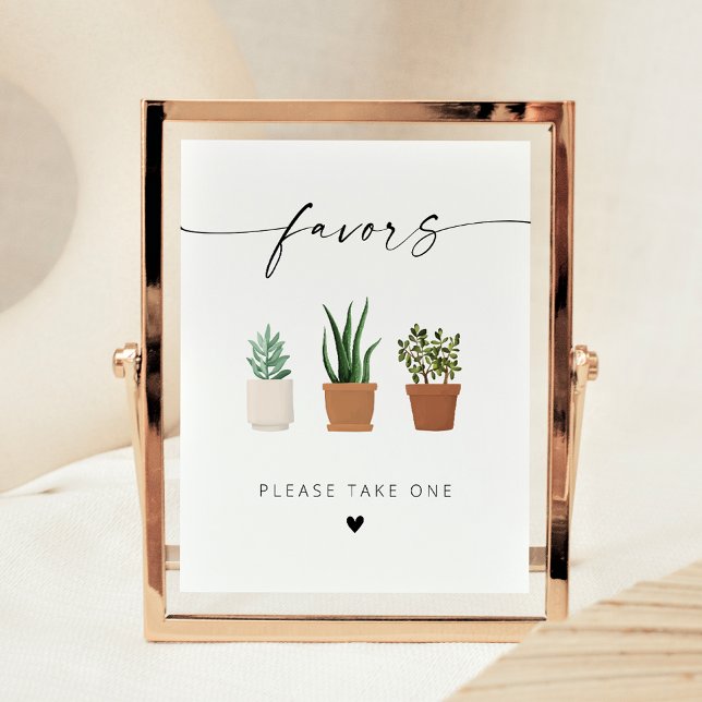 Modern Elegant Script Plant Favors Poster (Creator Uploaded)