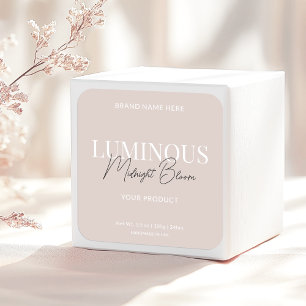 Modern Elegant Script Product Label Beige