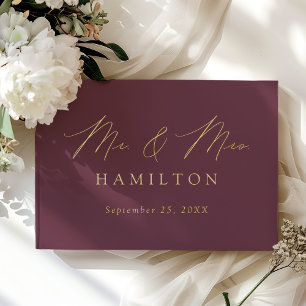Modern Elegant Script Purple Photo Wedding Foil Guest Book