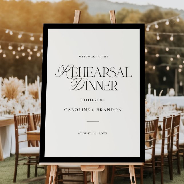 Modern Elegant Script Rehearsal Dinner Welcome Foam Board (Creator Uploaded)