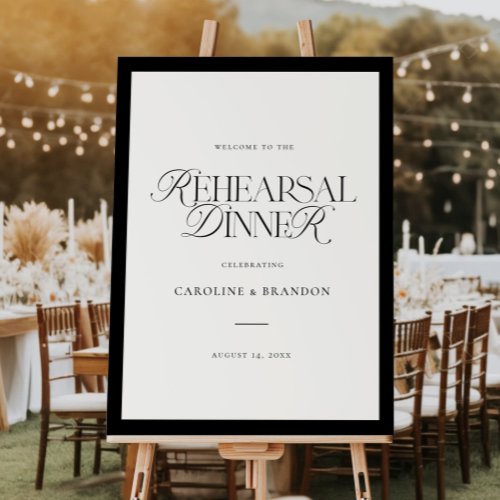 Modern Elegant Script Rehearsal Dinner Welcome Foam Board