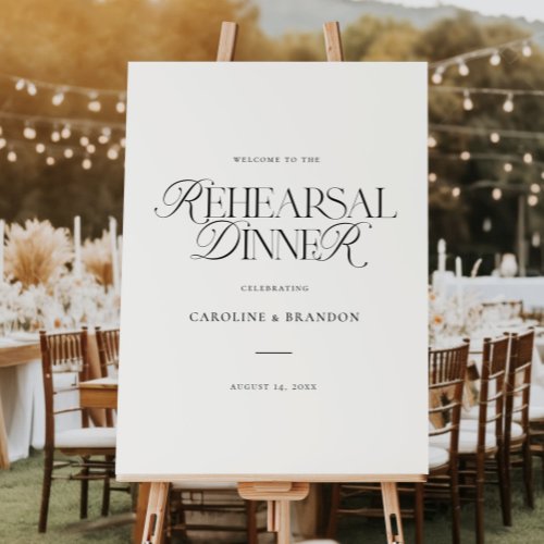 Modern Elegant Script Rehearsal Dinner Welcome Foam Board