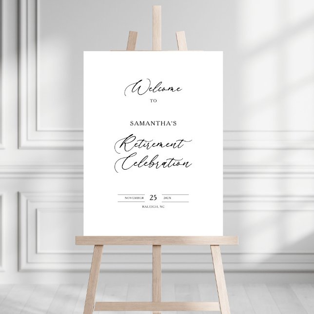 Modern Elegant Script Retirement Celebration Foam Board (Creator Uploaded)
