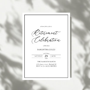 Modern Elegant Script Retirement Celebration Invitation