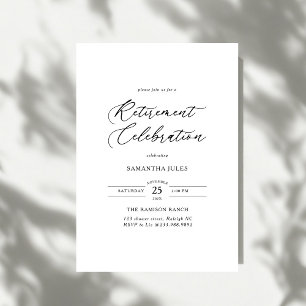 Modern Elegant Script Retirement Celebration Invitation