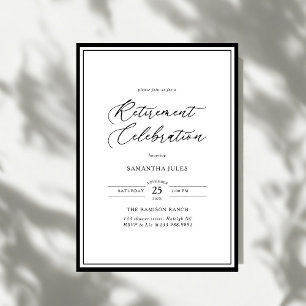 Modern Elegant Script Retirement Celebration Invitation