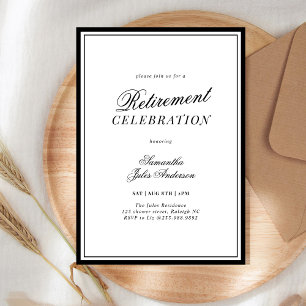 Modern Elegant Script Retirement Celebration Invitation