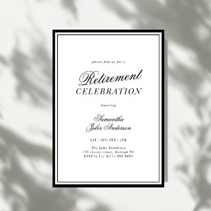 Modern Elegant Script Retirement Celebration Invitation