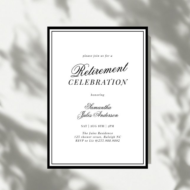 Modern Elegant Script Retirement Celebration Invitation (Creator Uploaded)