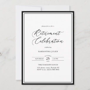 Modern Elegant Script Retirement Celebration Invitation
