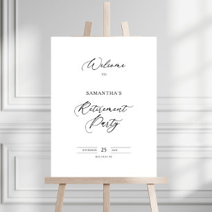Modern Elegant Script Retirement Party Foam Board
