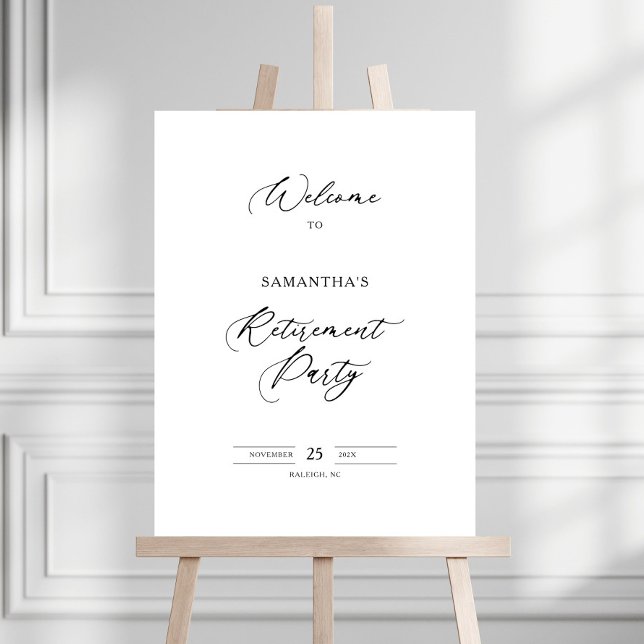 Modern Elegant Script Retirement Party Foam Board (Creator Uploaded)